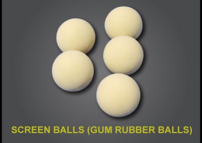 Screen balls gum rubber balls